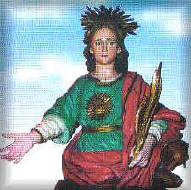 The artistic statue of San Vito Martire, Baia e Latina's town patron saint